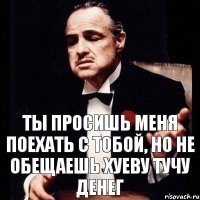 ты просишь меня поехать с тобой, но не обещаешь хуеву тучу денег