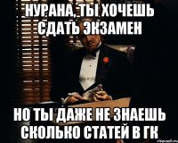 нурана, ты хочешь сдать экзамен но ты даже не знаешь сколько статей в гк