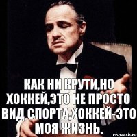 Как ни крути,но ХОККЕЙ,это не просто вид спорта,ХОККЕЙ-это моя ЖИЗНЬ.