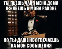 ты пьешь чай у меня дома и живешь в моем районе но ты даже не отвечаешь на мои сообщения