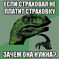 если страховая не платит страховку зачем она нужна?