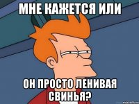 мне кажется или он просто ленивая свинья?