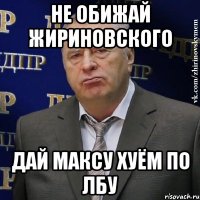 не обижай жириновского дай максу хуём по лбу