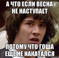 а что если весна не наступает потому что гоша еще не накатался