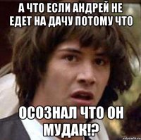 а что если андрей не едет на дачу потому что осознал что он мудак!?