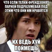 что если телки френдзонят парней подразумевая под этим что они им нравятся их ведь хуй поймешь