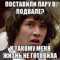 поставили пару в подвале? к такому меня жизнь не готовила