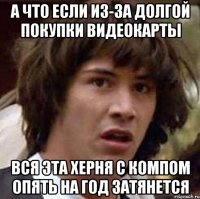 а что если из-за долгой покупки видеокарты вся эта херня с компом опять на год затянется