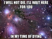 i will not die, i'll wait here for you in my time of dying