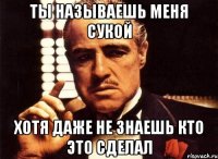 ты называешь меня сукой хотя даже не знаешь кто это сделал