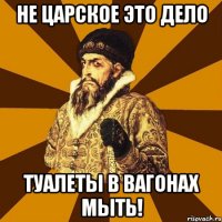 не царское это дело туалеты в вагонах мыть!