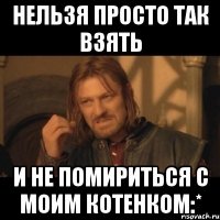 нельзя просто так взять и не помириться с моим котенком:*