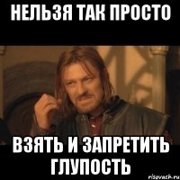 нельзя так просто взять и запретить глупость