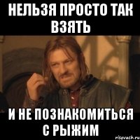 нельзя просто так взять и не познакомиться с рыжим