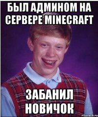 был админом на сервере minecraft забанил новичок