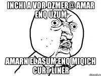 inchi a vor dzmer@ amar enq uzum amarn el asum enq miqich curt liner