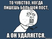 то чувство, когда пишешь большой пост, а он удаляется.