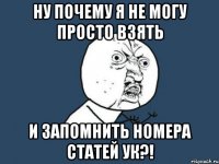 ну почему я не могу просто взять и запомнить номера статей ук?!