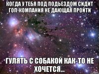 когда у тебя под подьездом сидит гоп-компания не дающая пройти гулять с собакой как-то не хочется...