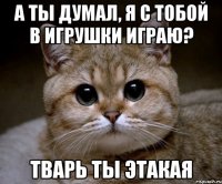 а ты думал, я с тобой в игрушки играю? тварь ты этакая