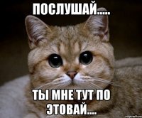 послушай..... ты мне тут по этовай....