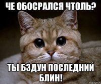 че обосрался чтоль? ты бздун последний блин!