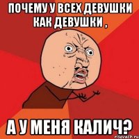 почему у всех девушки как девушки , а у меня калич?