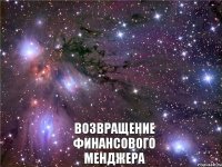  Возвращение Финансового Менджера