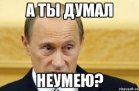 а ты думал неумею?