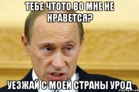 тебе чтото во мне не нравется? уезжай с моей страны урод