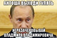 антоша выходи гулять неразачеровывай владмира владимировича