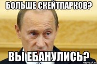 больше скейтпарков? вы ебанулись?