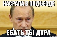 насрала в подъезде ебать ты дура