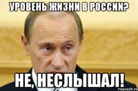 уровень жизни в россии? не, неслышал!