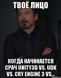 твоё лицо когда начинается срач unity3d vs. udk vs. cry engine 3 vs...