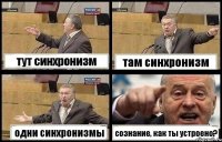 тут синхронизм там синхронизм одни синхронизмы сознание, как ты устроено?