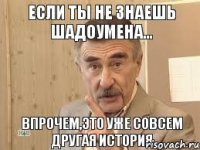 ЕСЛИ ТЫ НЕ ЗНАЕШЬ ШАДОУМЕНА... ВПРОЧЕМ,ЭТО УЖЕ СОВСЕМ ДРУГАЯ ИСТОРИЯ