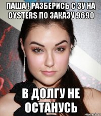 паша ! разберись с зу на oysters по заказу 9690 в долгу не останусь