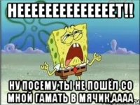 неееееееееееееет!! ну посему ты не пошёл со мной гамать в мячик,аааа