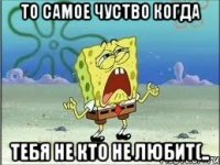 то самое чуство когда тебя не кто не любит(..