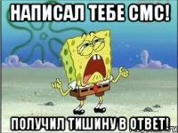 написал тебе смс! получил тишину в ответ!