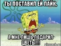 ты поставил ей лайк, а мне лишь подарил цветы!!!