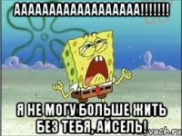 аааааааааааааааааа!!! я не могу больше жить без тебя, айсель!