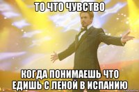 то что чувство когда понимаешь что едишь с леной в испанию