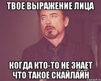 твое выражение лица когда кто-то не знает что такое скайлайн