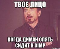 твое лицо когда диман опять сидит в gimp