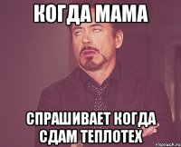 когда мама спрашивает когда сдам теплотех