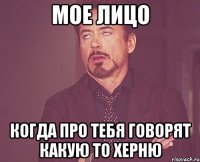 мое лицо когда про тебя говорят какую то херню