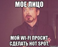 мое лицо мой wi-fi просит сделать hot spot.