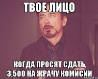 твое лицо когда просят сдать 3,500 на жрачу комисии